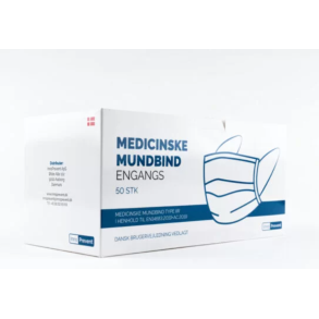 Hvid Medicinske Mundbind Type IIR 50 stk - Inco Prevent - Hjeste beskyttelsesgrad