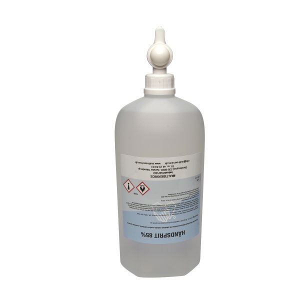 Hndsprit 85%  1 liter - effektiv hnddesinfektion bakteriedrbende - med glycerin der bldgr