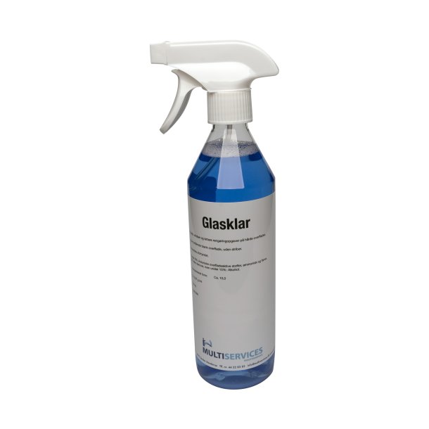 Glasklar spray 500 ml med sprayhoved- rengring og pudsning af spejle, vinduer og blanke overflader 