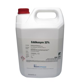 Eddikesyre 32% 5 kg - Storkb - Fjerner kalkbelgninger i kaffemaskiner, p fliser - skal fortyndes