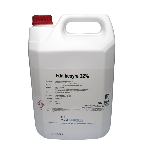 Eddikesyre 32% 5 kg - Storkb - Fjerner kalkbelgninger i kaffemaskiner, p fliser - skal fortyndes