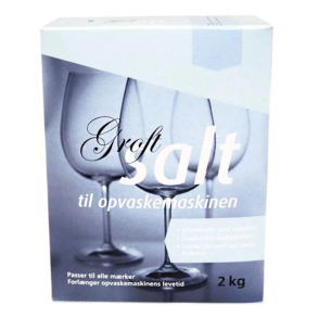 Groft filtersalt 2 kg - Filtersalt til bldgring af vand i opvaskemaskiner - bedre sbeudnyttelse